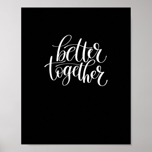 Poster Better Together Couples Positive Quote Minimal Des (Devant)