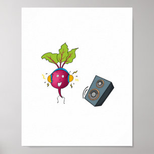 Poster Betteraves, rythmes, musique, thème dj