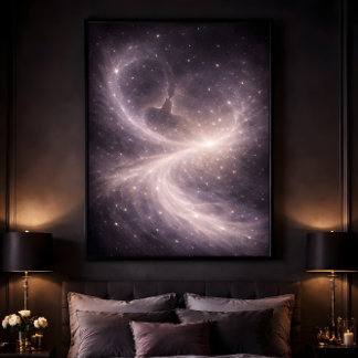Poster Between Quiet Stars – Dreamy Celestial Love Art