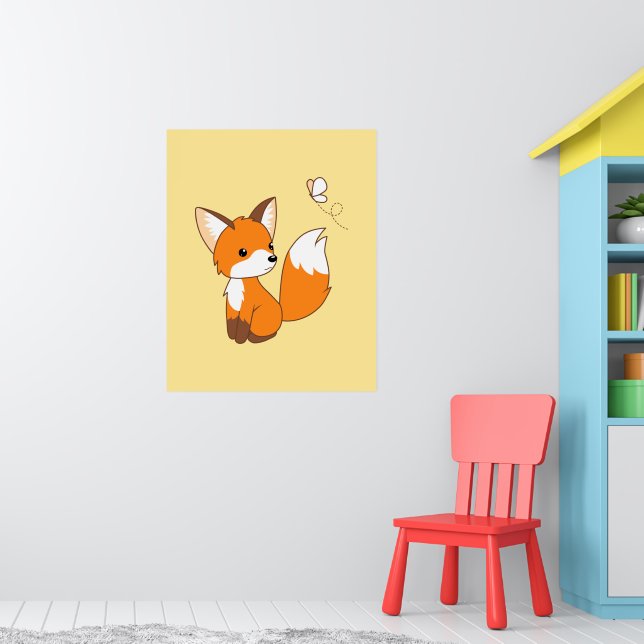 Poster Beurre à regarder de la petite Fox mignonne (Pépinière 1)