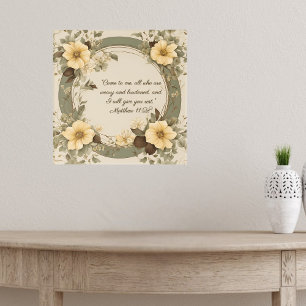 Poster Beurre Crème Sage Mocha Floral Personnalisable