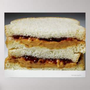 Poster Beurre d'arachide et sandwich à la gelée.