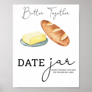 Poster Beurre ensemble douche nuptiale Date jarre jeu de 