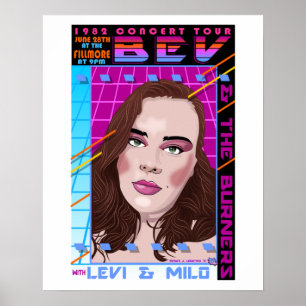Poster Bev et l'affiche du concert Burners Marissa inspir