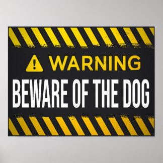 Poster Beware of the Dog Sign