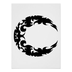 Poster Bewitting Black Crescent Moon Silhouette