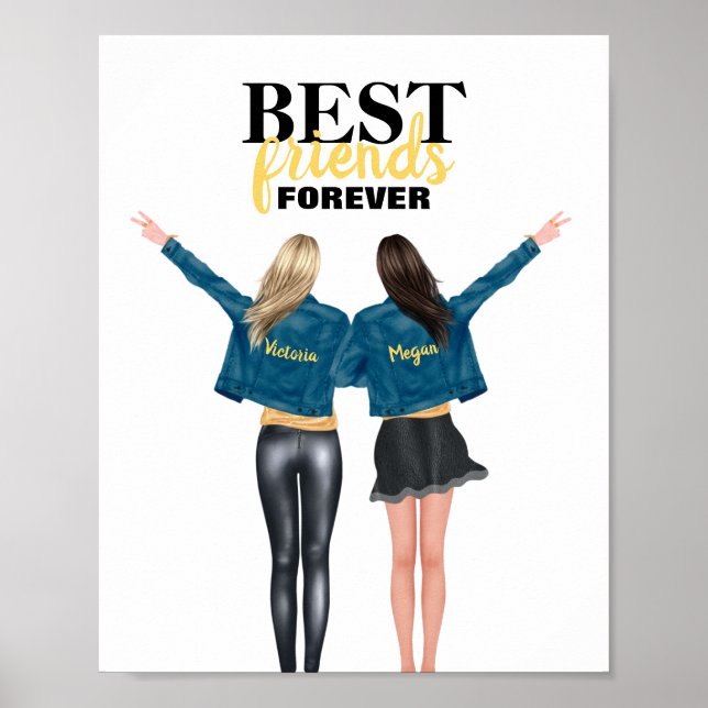Poster BFF Meilleurs amis pour Jean Jacket (Devant)