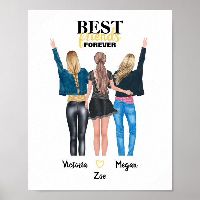 Poster BFF Meilleurs Amis Pour L'Art Murale (Devant)