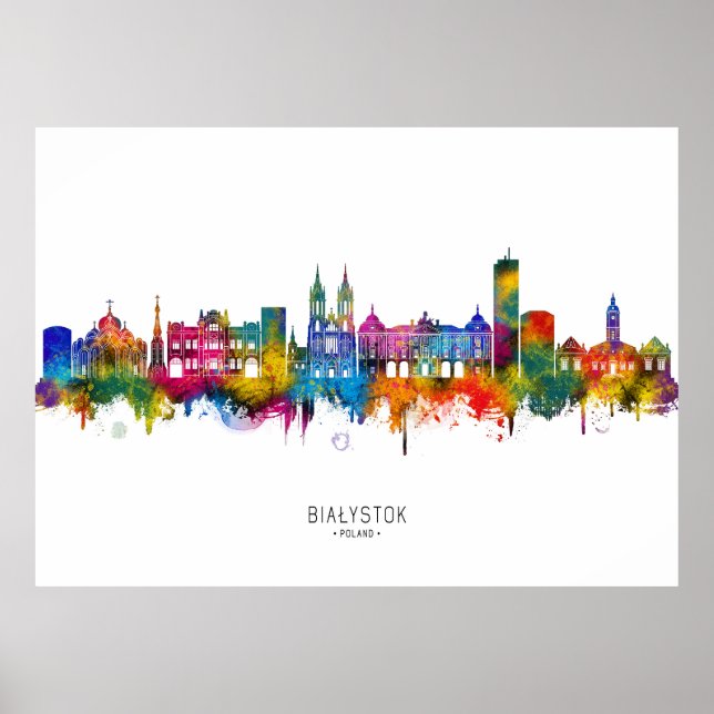 Poster Białystok Poland Skyline (Devant)