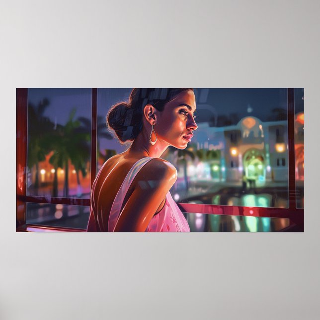 Poster Bianca attend des amis dans un café (Devant)