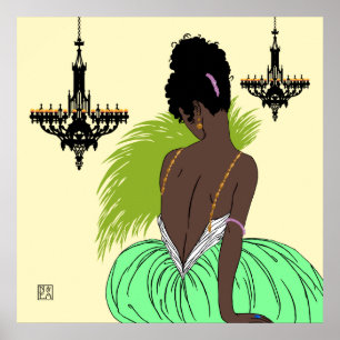 Poster Bianca en vert - copies/affiches