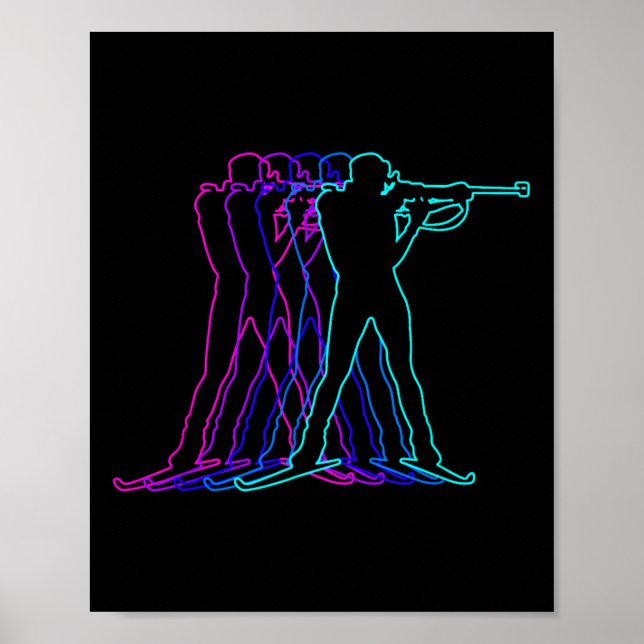 Poster Biathlon Biathlète Cadeaux Cadeaux Pour Garçons Je (Devant)