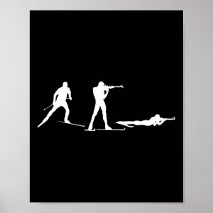 Poster Biathlon Biathlète Position Tir Sport d'hiver