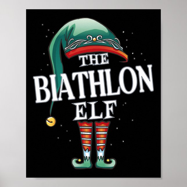 Poster Biathlon Elf Christmas Group Xmas Pajama Party (Devant)