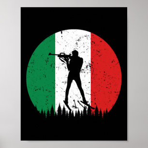 Poster Biathlon Italie Coupe du Monde Sport d'hiver Terre