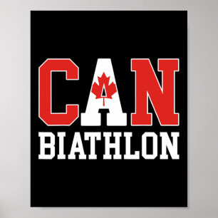 Poster Biathloniste du drapeau du Canada - Biathlon canad