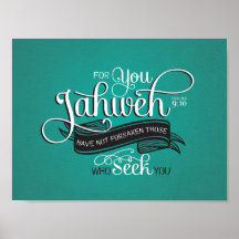 Poster Bibelschrift Psalms 9:10 Wall Art