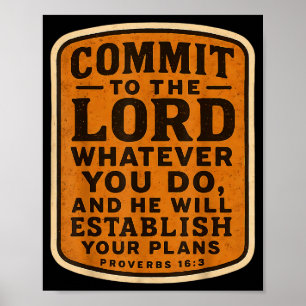 Poster Bible chrétienne Confiez au Seigneur quoi que vous