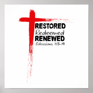 Poster Bible chrétienne contre Colossiens 1:13-14 Croix