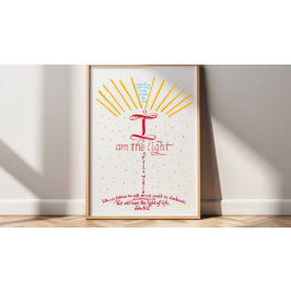 Poster Bible chrétienne Verse Jésus Jean 8 12