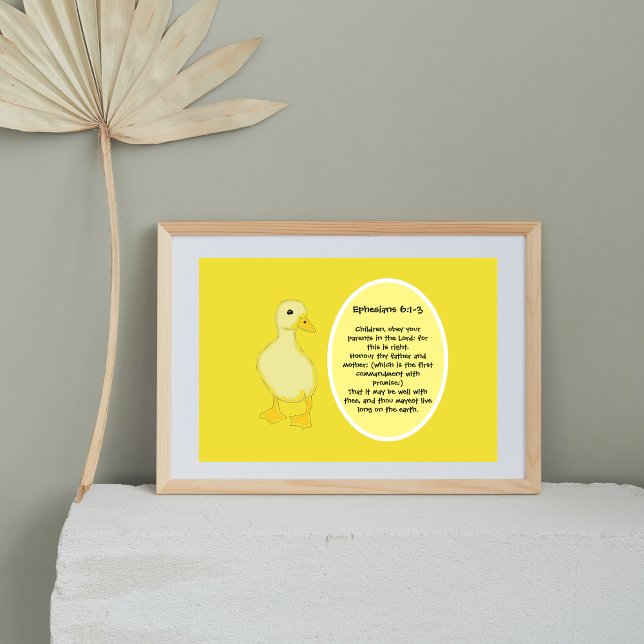 Poster Bible Duckie Jaune Verse Salle de bébé (Créateur téléchargé)