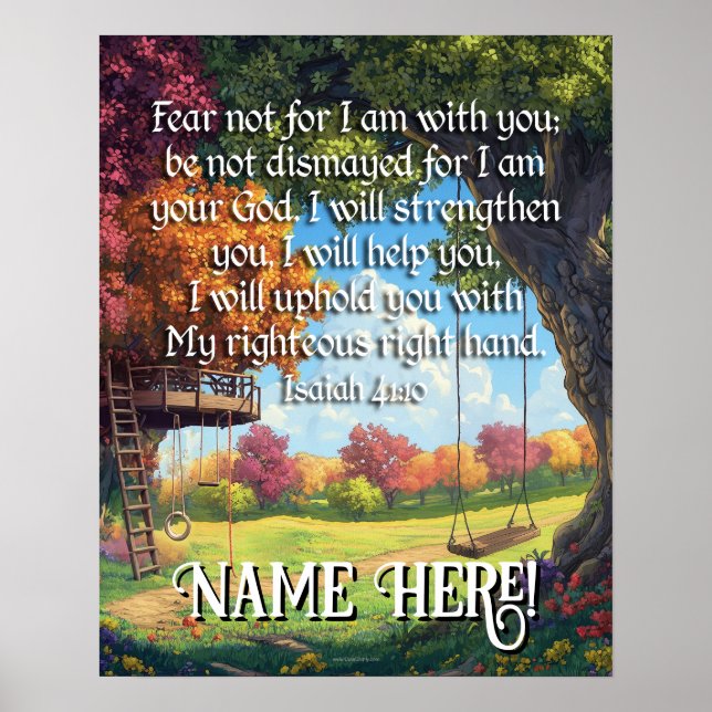 Poster Bible Verse Citation Garçons Forêt aire de jeu Enf (Devant)