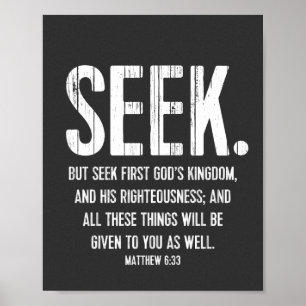Poster Bible Verse Encouragement, Écriture Matthew 6:33