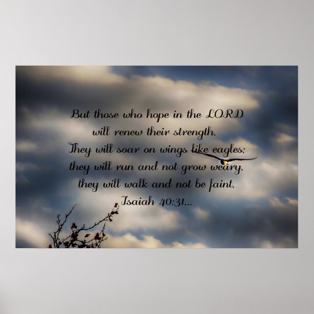 Poster Bible Verse Ésaïe 40:31 (Devant)