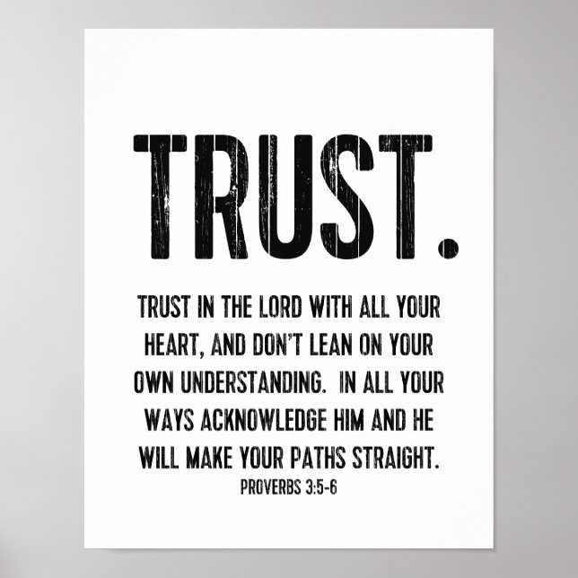 Poster Bible Verse Proverbes 3:5-6 Christian Life Citatio (Devant)