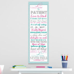 Poster Bible Verser "L'Amour Est" 1Corinthiens