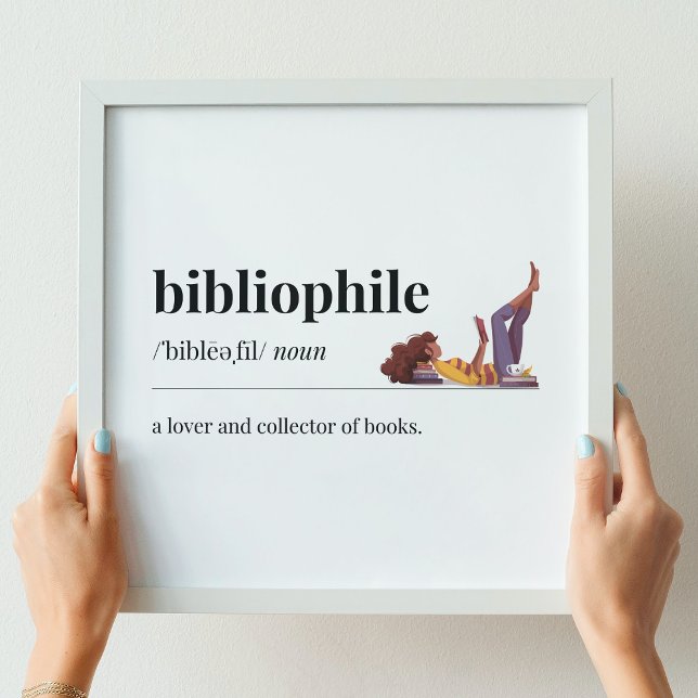 Poster Bibliophile Définition un amoureux des livres (Créateur téléchargé)