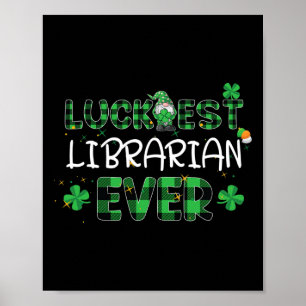 Poster Bibliothécaire la plus chanceuse Saint-Patrick Bib