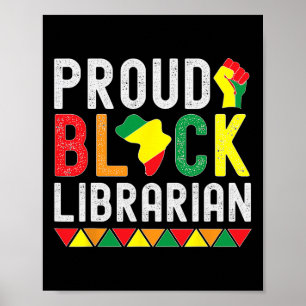 Poster Bibliothécaire noir fier Mois de l'histoire des No