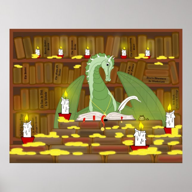 Poster Bibliothèque Dragon (Devant)