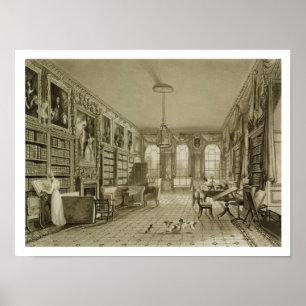 Poster Bibliothèque en salle, Cassiobury Park, vers 1815,