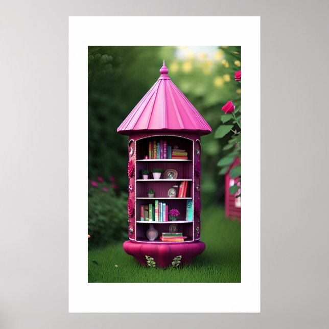 Poster Bibliothèque extérieure enchantée (Devant)