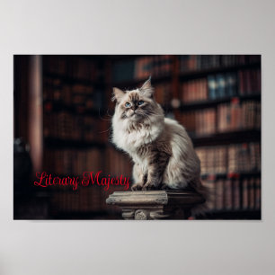 Poster Bibliothèque Majesté : Regal Ragdoll Chat