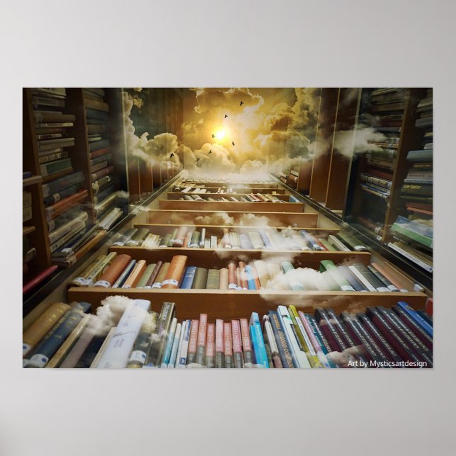 Poster Bibliothèque mystique vers les cieux (Devant)