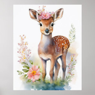 Poster Biche Fille Vintage 2