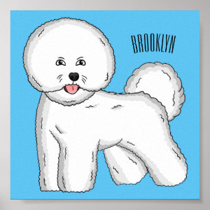 Poster Bichon frise dog dessin animé