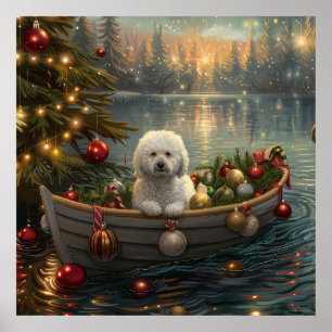 Poster Bichon Frise Noël Festive Voyage