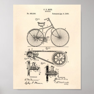 Poster Bicycle 1890 Art Brevet - Vieux Poivre