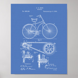 Poster Bicycle 1890 Brevet Art - Plan directeur