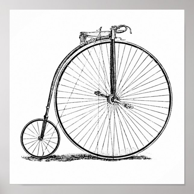 Poster Bicyclette à grande roue Penny Farthing (Devant)