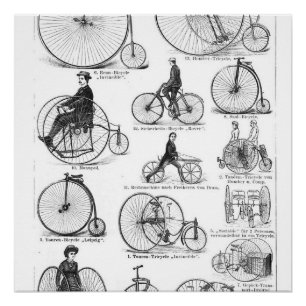 Poster Bicyclette à grande roue Penny Farthing