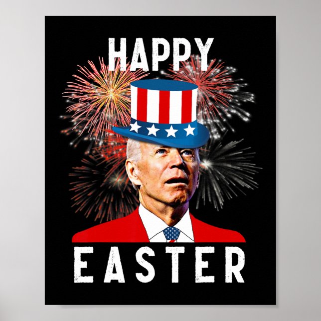 Poster Biden Joyeux Pâques Pour 4 juillet Drôle (Devant)