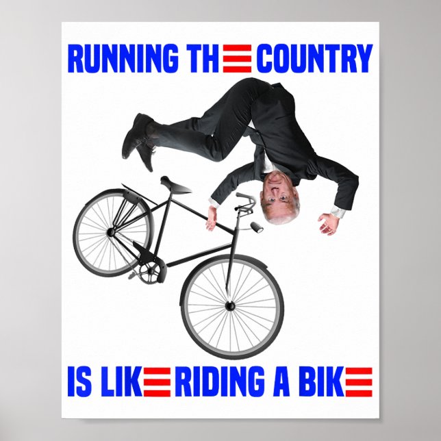 Poster Biden Vélo Courir le pays est comme débarrasser (Devant)