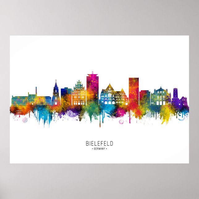 Poster Bielefeld Germany Skyline (Devant)