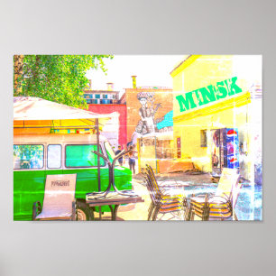 Poster BiélorБ е л а р ь у с  de Minsk   Architecture Gra