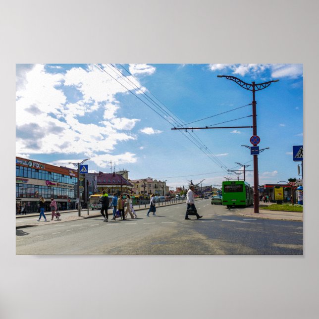 Poster Biélorussie Grodno City Cityscape Architecture Per (Devant)